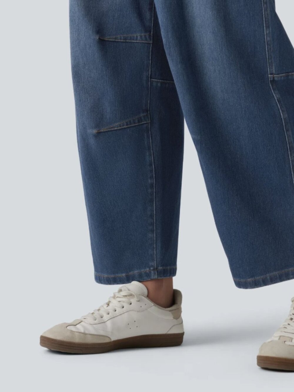 Halara - Low Rise Barrel Leg Jeans - Picture 6 of 7